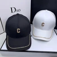 brand designer metal c summer trend baseball cap for women caps shade cap female sunhats gorras kpop outdoor visors hip hop hat