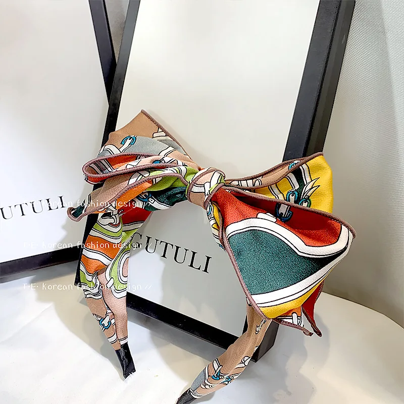 

Print Big Bow Headband For Women Korea Hairbands For Girls Hair Accessories Hair Band Headbands Head Wrap