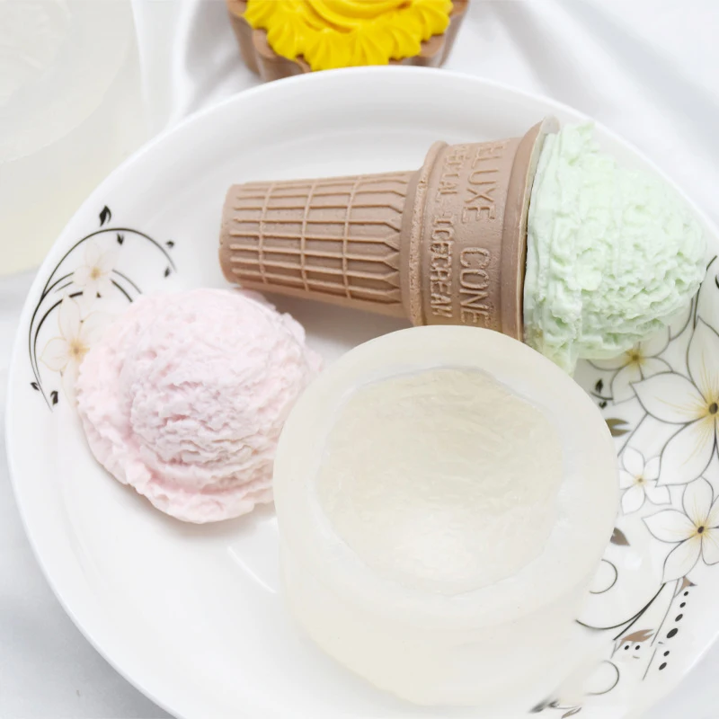 Egg Cone Ice Cream Mold DIY Handmade Ice Cream Silicone Mold Candle Making Supplies Chocolate Cake Kitchen Baking Tools