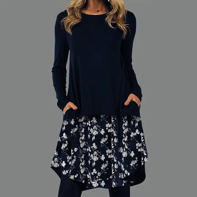 Женское платье-миди в этническом стиле повседневное свободное платье составного