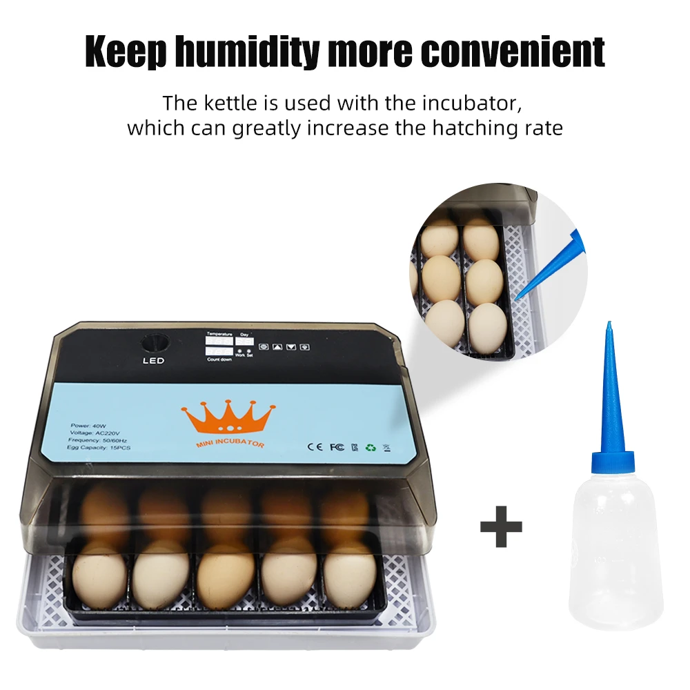 Инкубатор для яиц 220 В 15 инкубатор перепелов цыплят домашней птицы