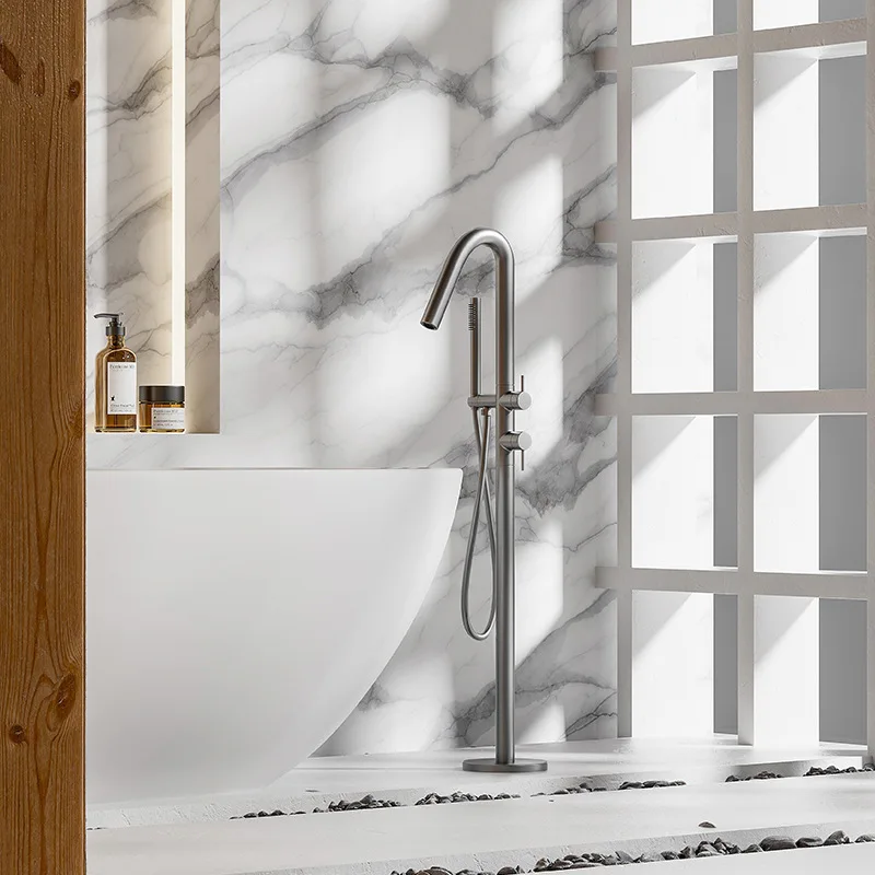 Европейский напольный смеситель для ванны цилиндрическая сторона вертикальная