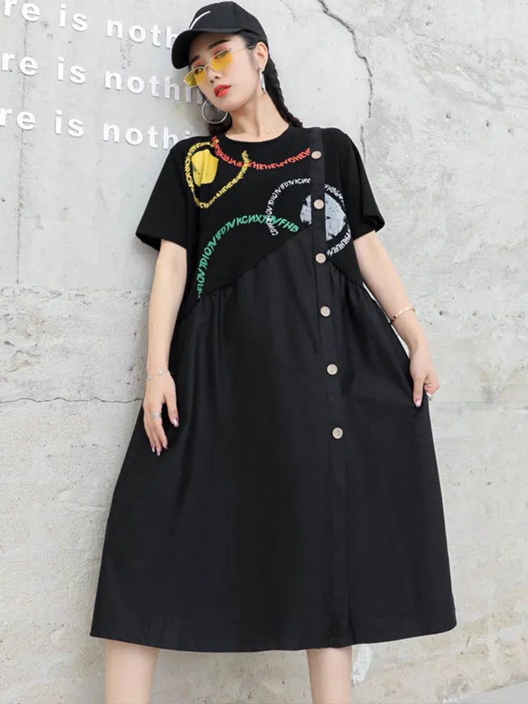 Женское винтажное платье в стиле панк Max LuLu повседневное свободное с круглым