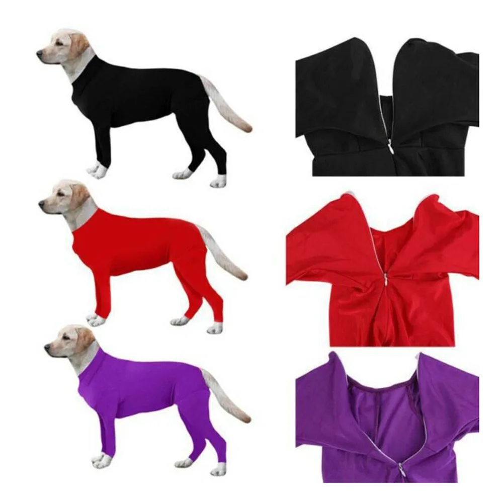 Pet Dog Onesie Clothes Medium Large Pajamas Anxiety Calming Shirt 4 Legs Jumpsuit Prevent Shedding Hair Surgery Recovery |