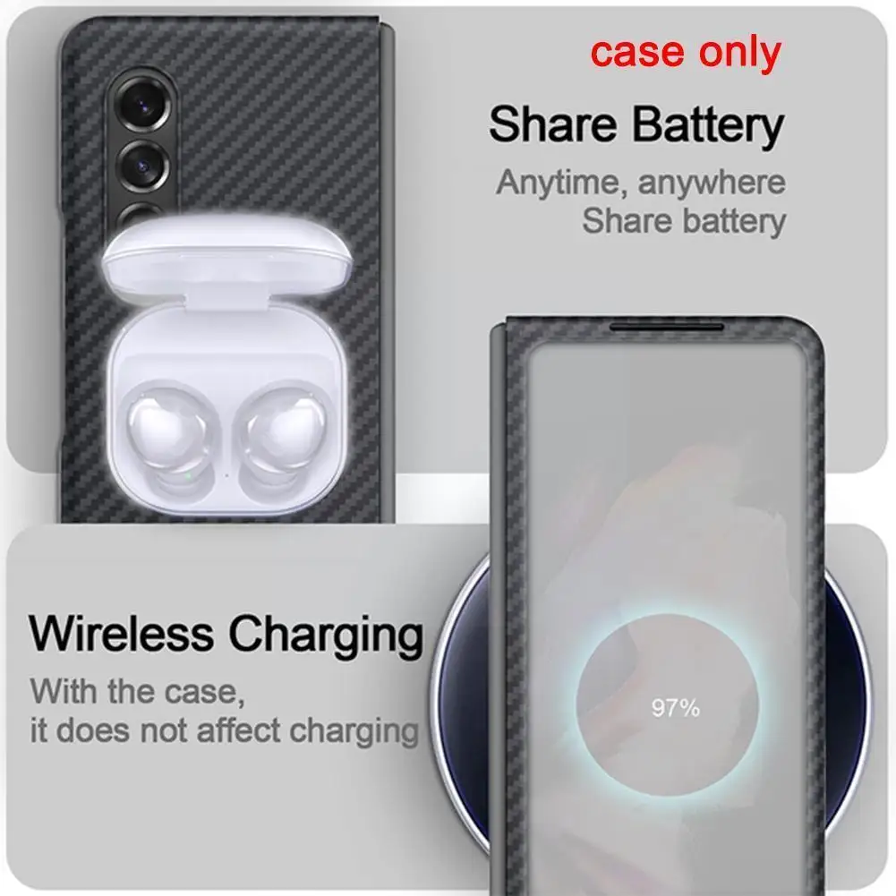 

Натуральное углеродное волокно для Z Fold 3 арамидное волокно тонкий дизайн для Z Fold3 5g Anti-fall Phone She J6i1