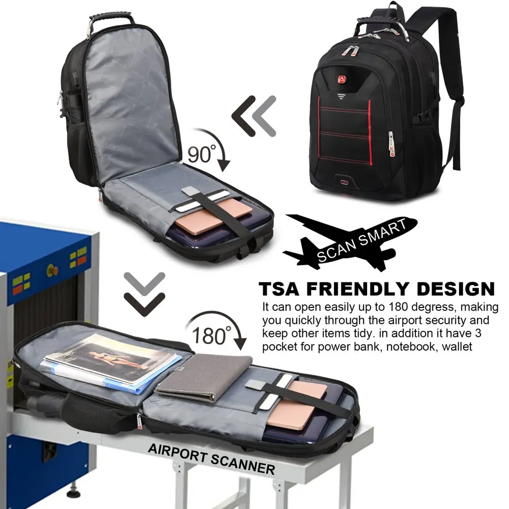 Extra Large 55L Travel Backpack for Men Women, 17.3 inch RIFD Safe Carry on Bag, TSA Friendly Business Computer Backpack with US