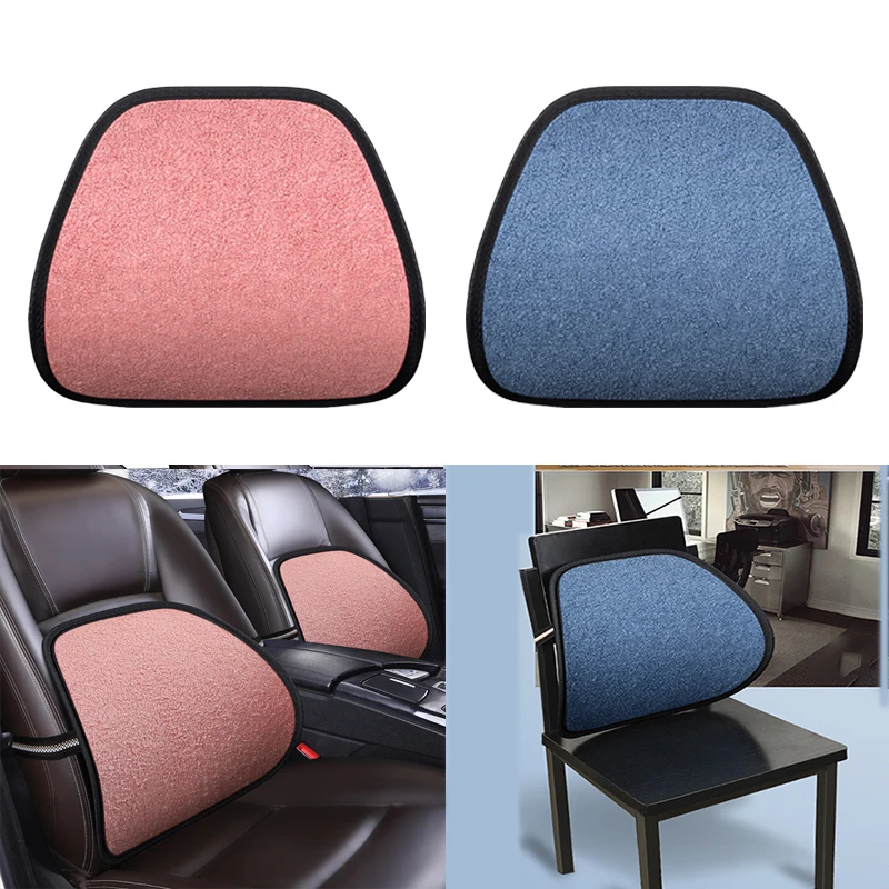 

Winter Keep Warm Car Seat Lumbar Support Cushion Plush Warmth Massage Waist Pad Office Chair Cushion for Car Auto Pillow