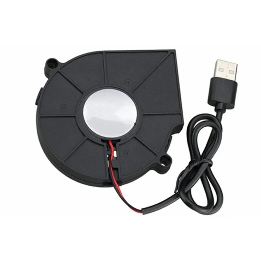 DC 5V 75x75x15mm Бесщеточный вентилятор для турбины 75mm центробежный охладитель Fan USB охлаждающий вентилятор