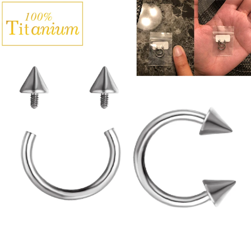 

G23 Titanium Horseshoe Hoop Nose Rings Nariz Septum Piercing Half Circular Barbell Internal Thread Lip Labret Stud Helix Earring