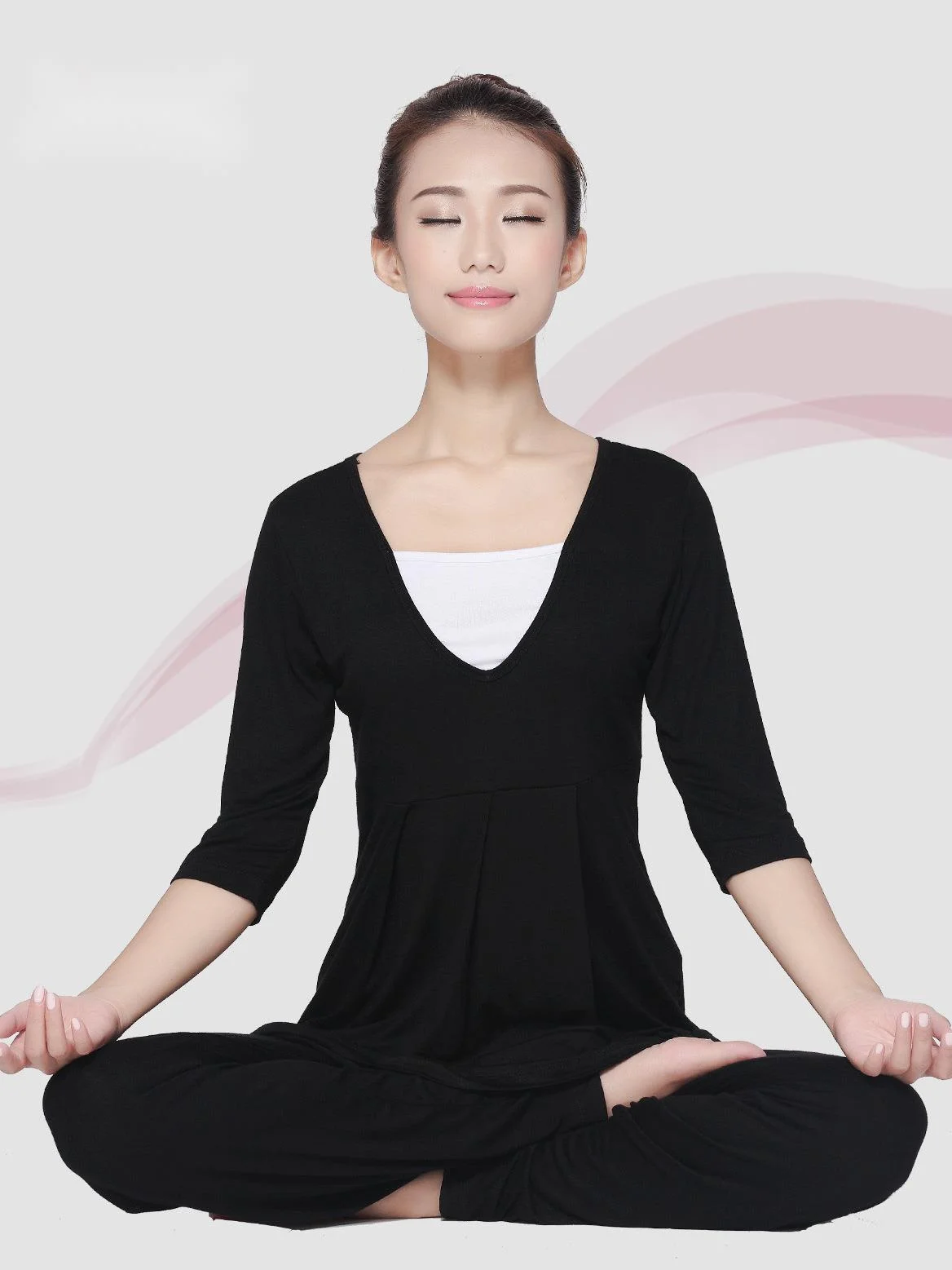 

Waist Classical High Dance Contemporary Woman Ladies 2pcs Set Cotton V Neck Street European Clothing Elegant Belly 2023