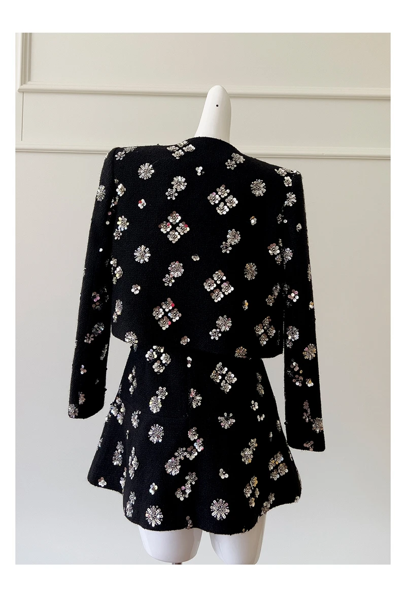 YIGELILA женское твидовое платье комплект пальто французский дизайн шерстяная