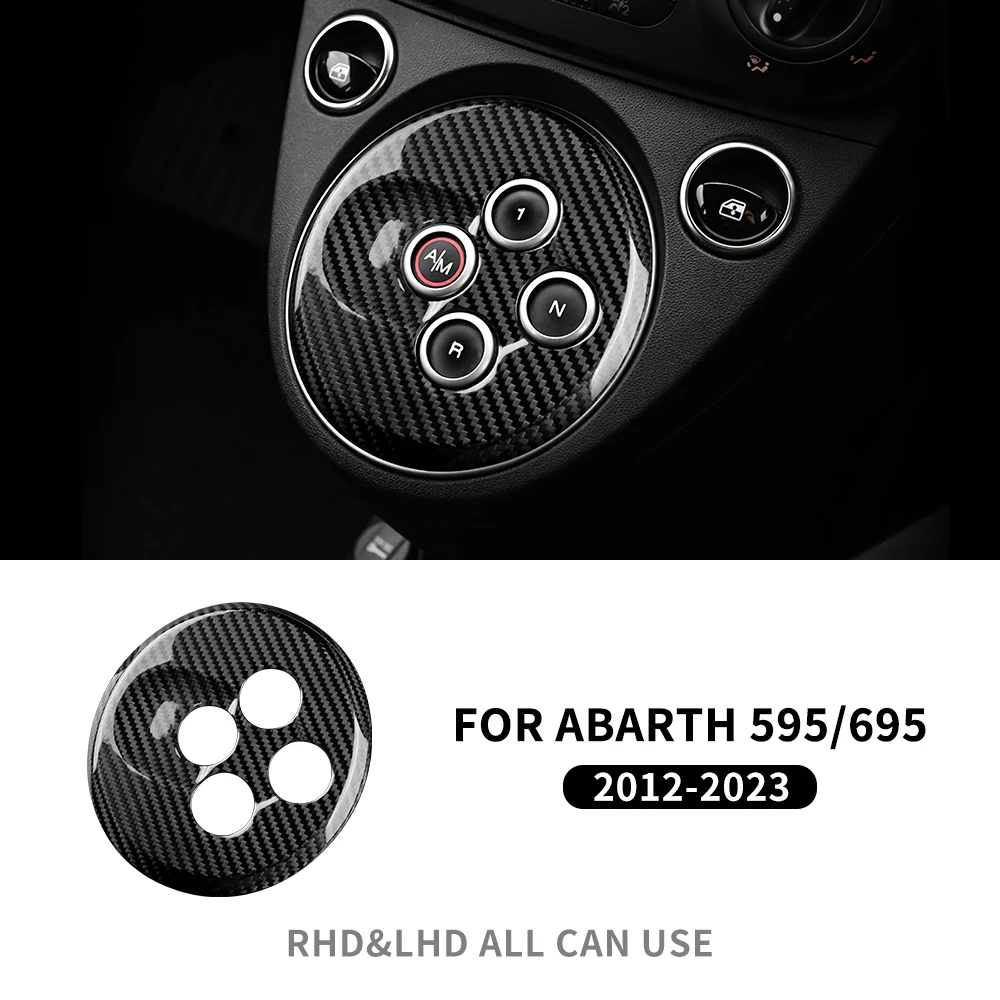 

Наклейка из настоящего твердого углеродного волокна для Abarth 595 695 2012-2015 2016 2017 2018 2019 2020 2021 2022 2023 Кнопка автоматического переключения передач