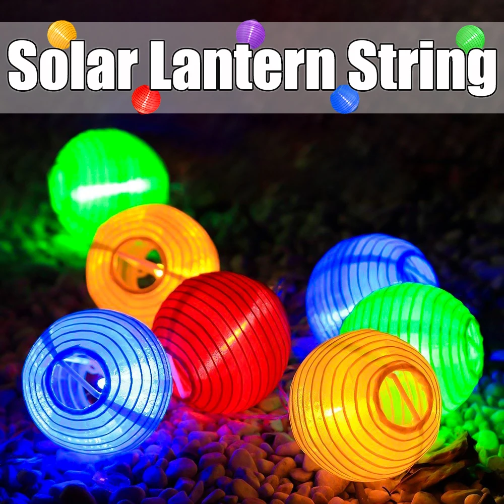 

LED Solar Lantern String Lights Outdoor IP66 Waterproof Garland Lights Fairy Light for Holiday Patio Party Garden Terrace Decor