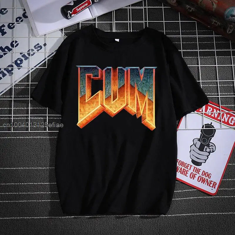 

Doom Cum Shirt Vintage Graphic Tee Shirt For Men Pure cotton 100% tshirt men summer fashion Short sleeve t-shirt men euro size