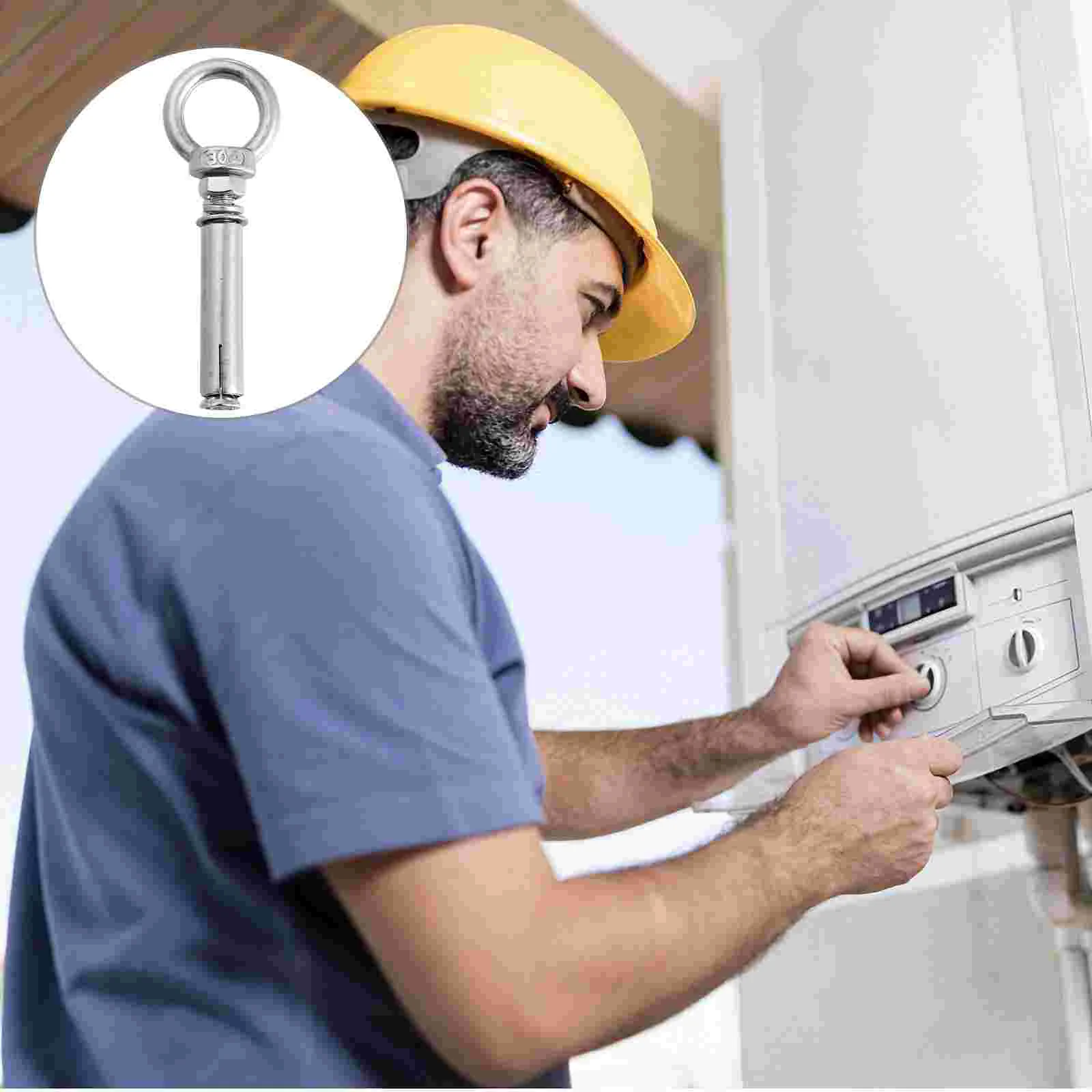 

5pcs Stainless Steel Expansion Bolts Shoulder Eye Nuts Expansion Screw Nut Screw Closed Hook Shoulder Eye Bolts