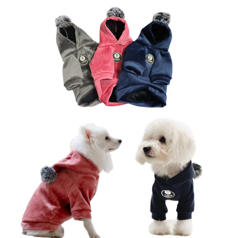 Winter Dog Hoodies Clothes Cotton Warm Puppy Cat Sweatshirt  Coats Jackets Jumpers For Small Medium Dogs Teddy Apparel Costume