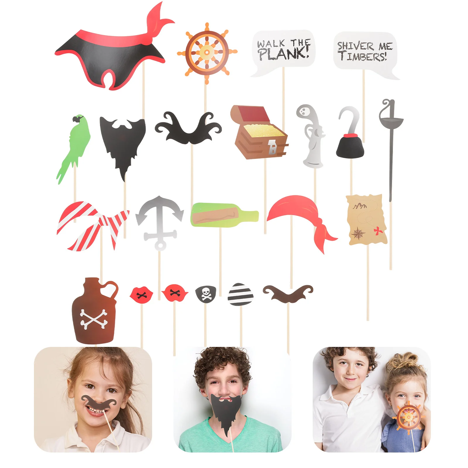 

Party Props Photo Pirate Boy Birthday Cupcake Topper Decoration Supplies Favors