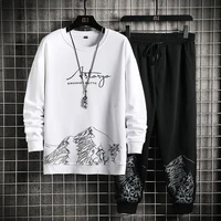 fashion sports wear two pieces set mens hoodiepants set harajuku printing spring autumn casual outfit set mens sweatsuit 2022