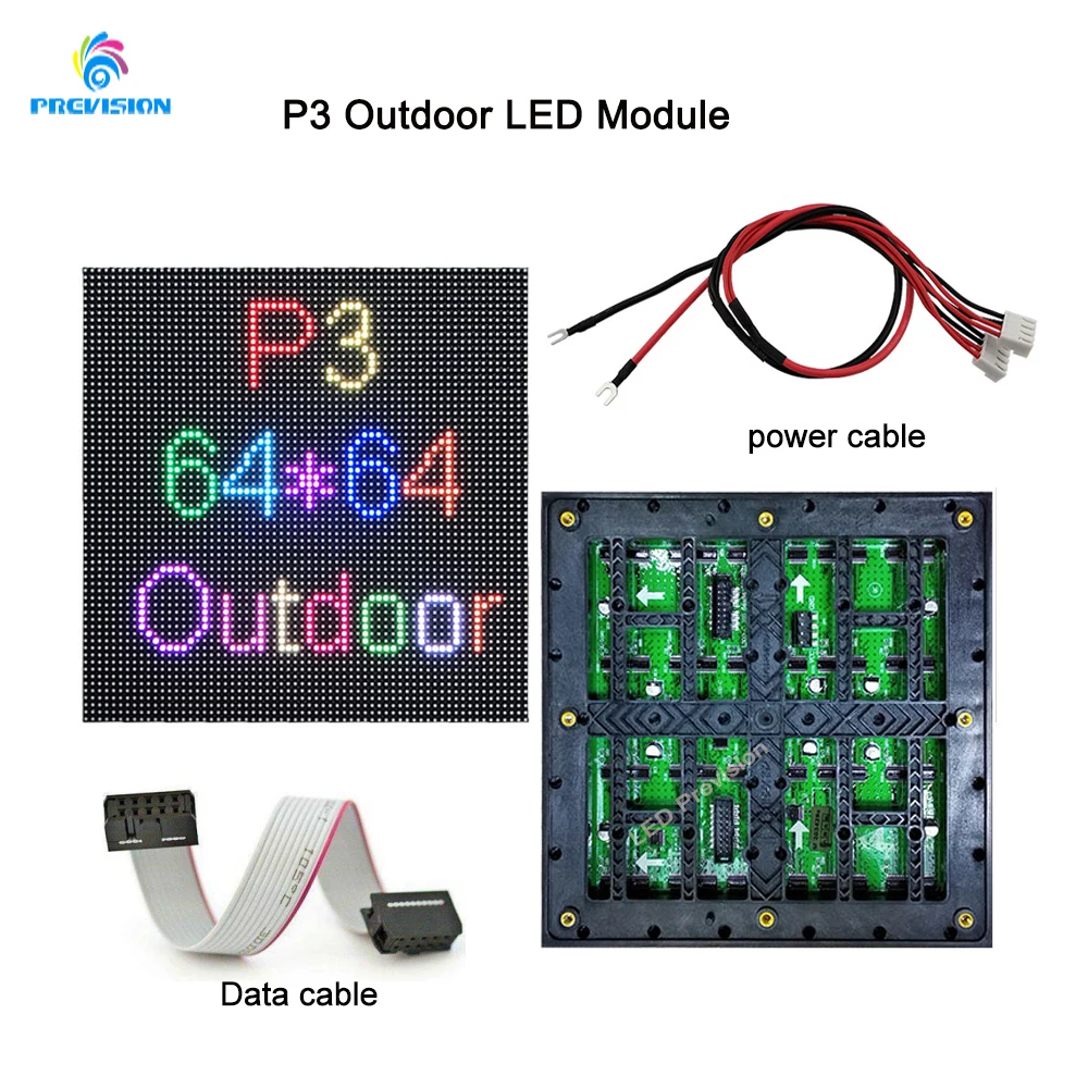 Настенная видеопанель высокой четкости P3 наружная панель 192x192 мм 64x64 пикселей