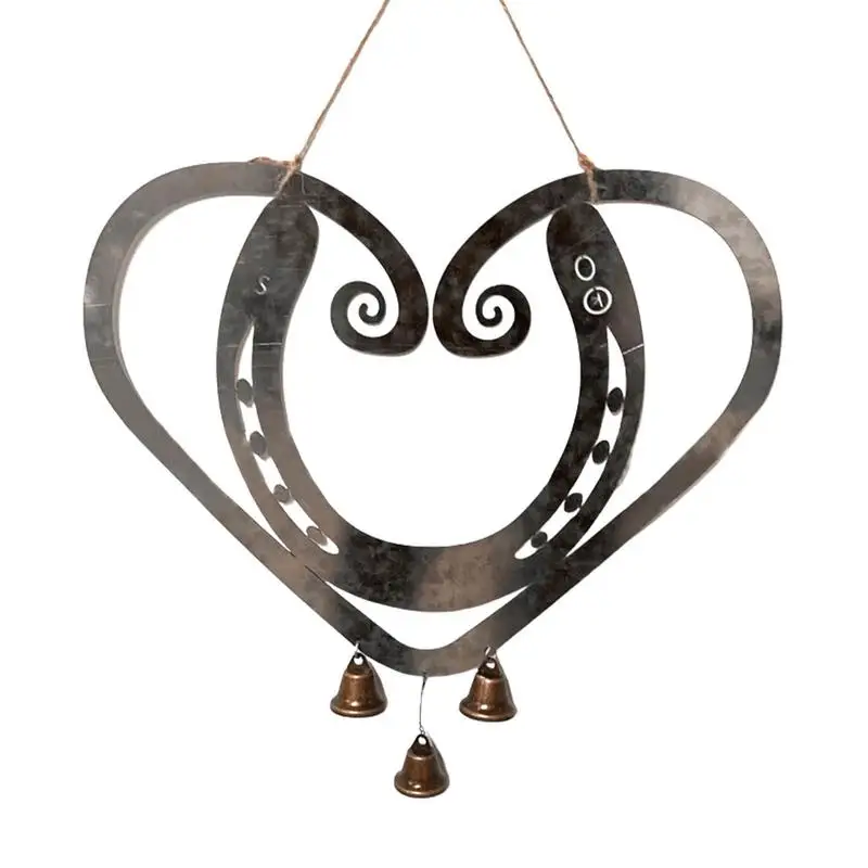 

Wrought Iron Wind Chime Love Heart Decor Metal Wind Bell Reusable Portable Memorial Wind Chimes Retro Wind Chimes For Patio Yard