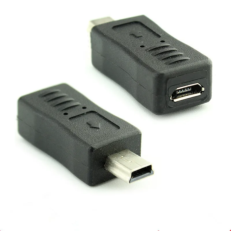 

1PC New Black Micro USB Female to Mini USB Male Adapter Charger Converter Adaptor V3 to V8 adapter