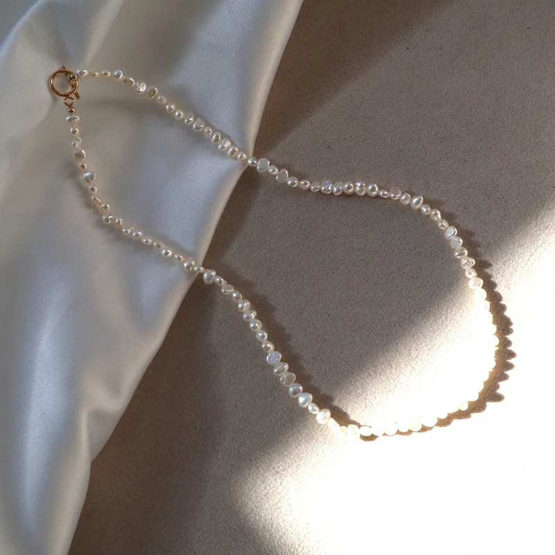 

Baroque Special-shaped Pearl Necklace Female Korean Fashion Irregular Freshwater Pearl Necklace 38cm Women's Pearl Chocker Gift