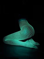 Women Noctilucence Hot Hollow Out Fishnet Stockings Stylish Party Club Mesh Pantyhose Fashion Luminous Nylon Tights 1pcs tt100 2