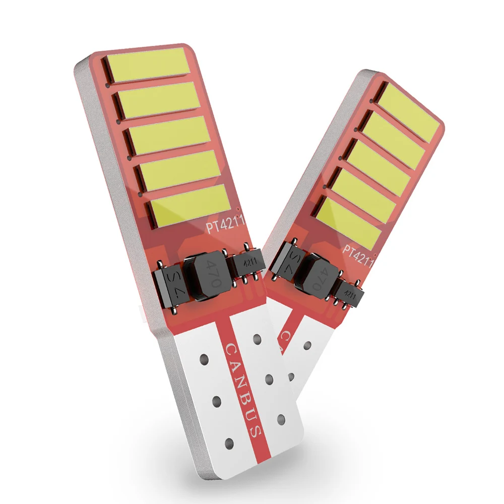 2 шт., светодиодные лампы T10 W5W 194 168 Canbus 7020 10SMD