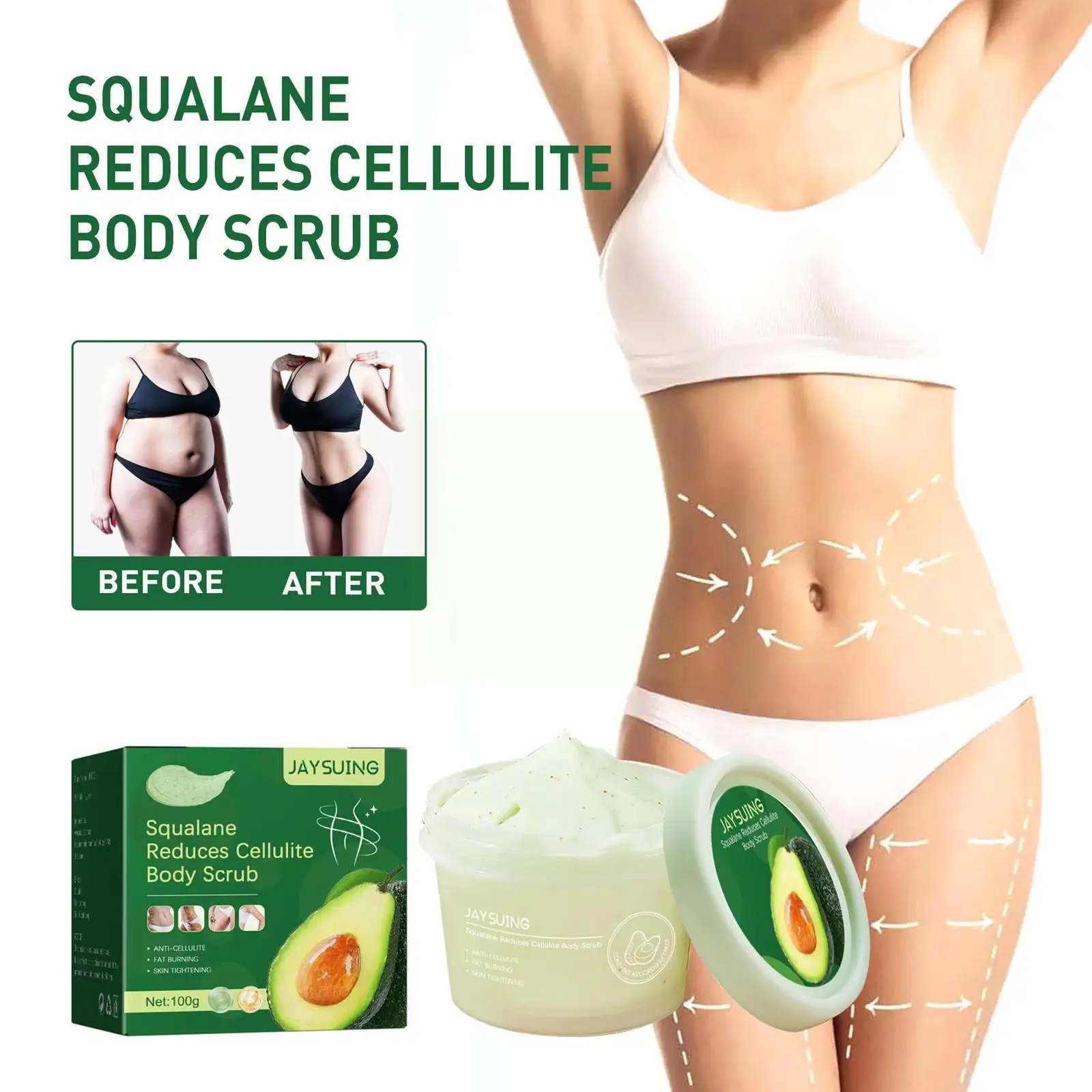 

Shea Butter Exfoliating Scrub Deep Cleansing Pore Acne Avocado Gel Exfoliating Treatment Whitening Scrub Body Brightening 1 K8J3