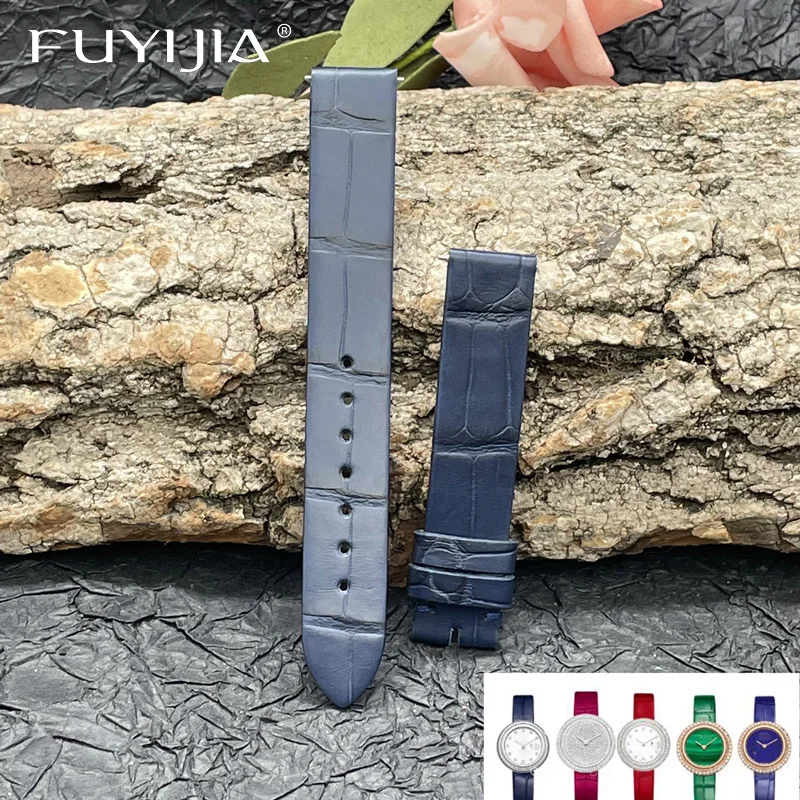 

Ремешок для часов FUYIJIA из натуральной кожи с тиснением под Аллигатор, браслет из натуральной кожи, 11 мм, 12 мм, 14 мм, 16 мм, 10 ~ 20 мм