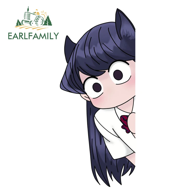 

EARLFAMILY 13 см Komi San Peeker автомобильные наклейки аниме Смешные окна доска для серфинга искусственная доска для серфинга водостойкая