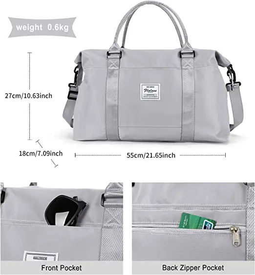 Travel Duffel Bag, Sports Tote Gym Bag, Shoulder Weekender Overnight Bag for Women