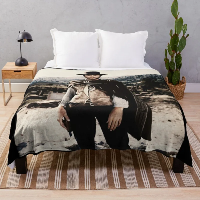 

The Good the Bad and the Ugly (1966) - Clint Eastwood Throw Blanket Moving Blanket Fuzzy Blanket