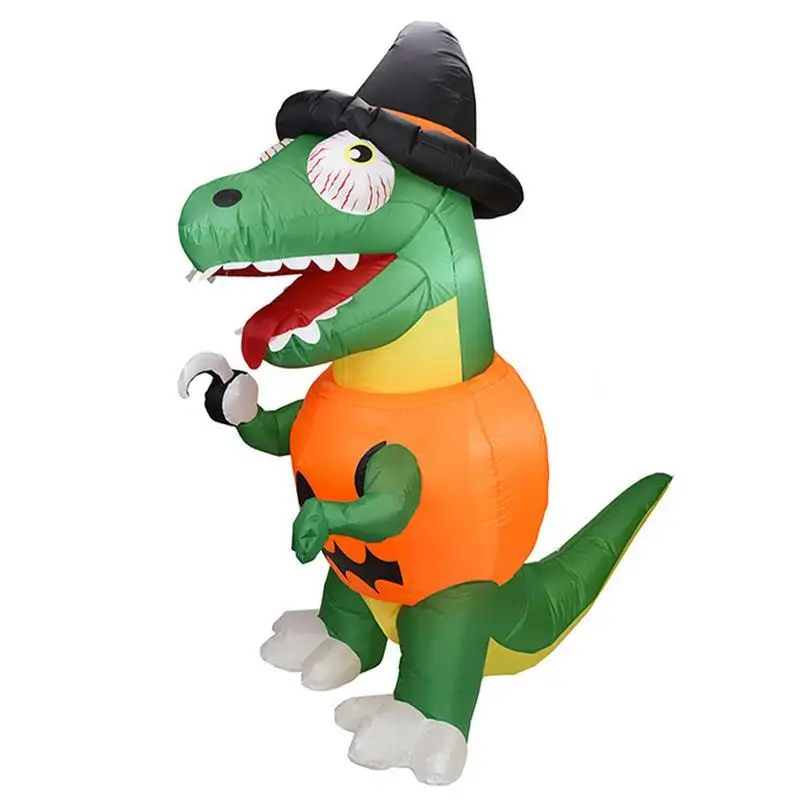 

Halloween Inflatable Dinosaur With Pumpkin Pumpkin Dinosaur Blow Up Decoration Lighted Decor And Built-In Led Lights For Garden