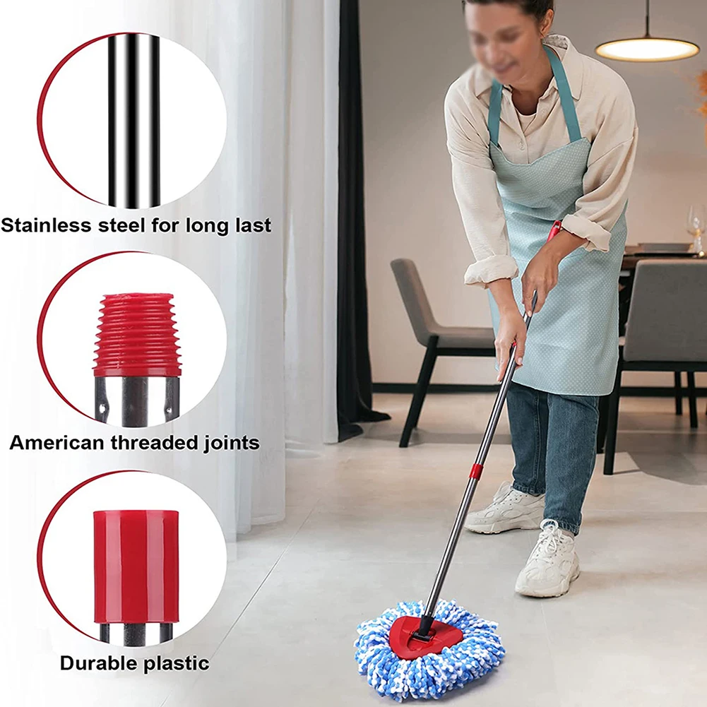 

For Vileda For O-Cedar Easywring/ EasyWring RinseClean Rotary Mop Elescopic Telescopic Extends Handle Triangle Base 58inch Acces