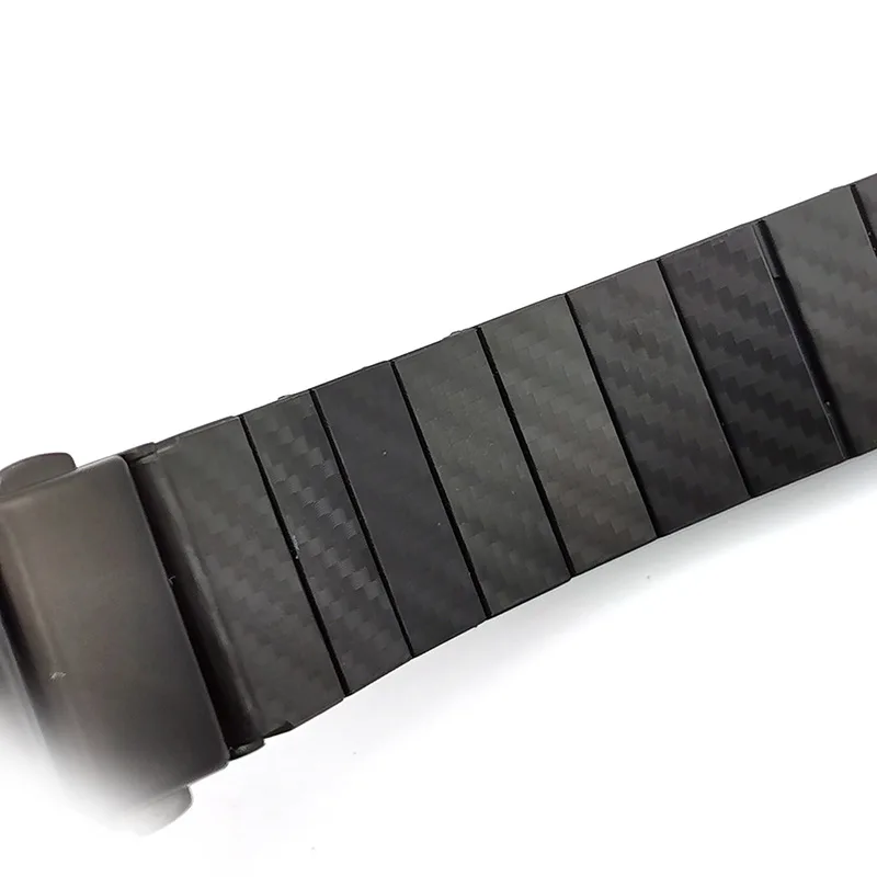 20MM 22MM Plastic Steel Plastic Carbon Fiber Pattern Light And Hard Black Watch Strap