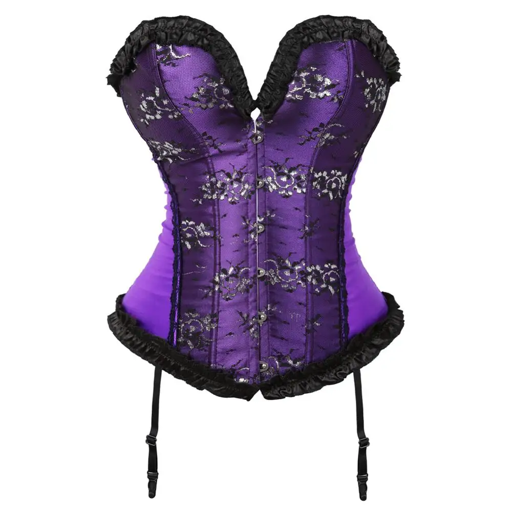 

Corset for Woman Sexy Waist Trainer Corsets and Bustiers Lace Up Bustier Flower Top for Wedding Overbust Korsett