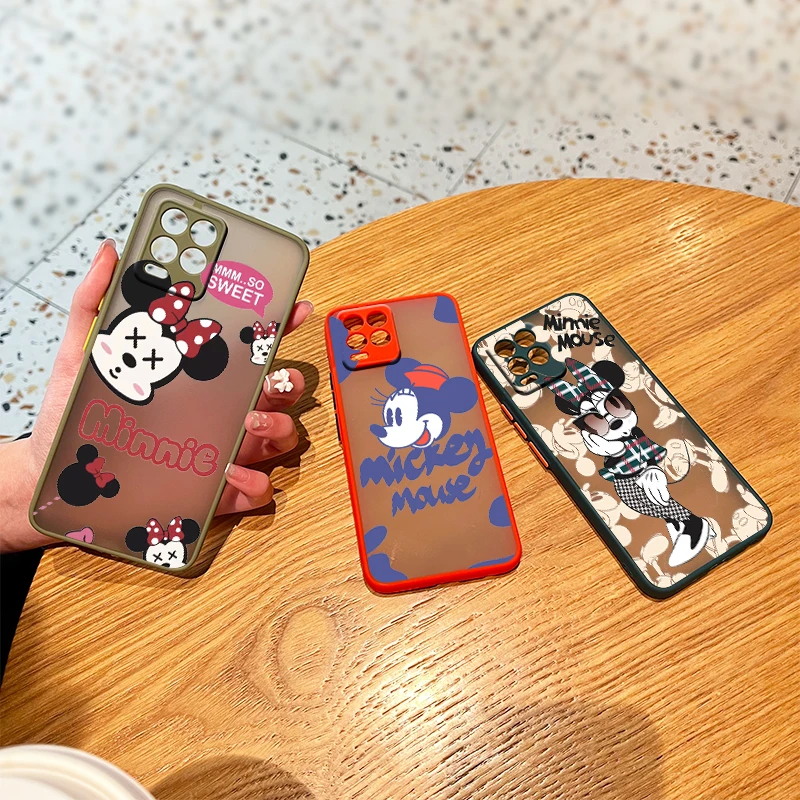 

Minnie Mouse Disney Cute For OPPO Reno7 6 Z 5 Find X2 Pro Plus A94 A74 A72 A53 A54 A93 A9 2020 Frosted Translucent Phone Case