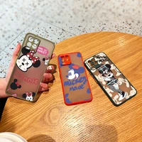 minnie mouse disney cute for oppo reno7 6 z 5 find x2 pro plus a94 a74 a72 a53 a54 a93 a9 2020 frosted translucent phone case