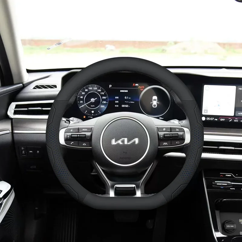 Чехол рулевого колеса автомобиля для Kia KN K2 K3 K4 K5 EV6 GT Rio Sportage Stinger Niro Picanto Cerato Xceed продолжить Cerato Seltos