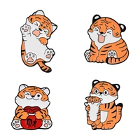 new zodiac animal alloy brooch cartoon cute report fortune little tiger shape enamel clothing backpack brooch badge lapel pins