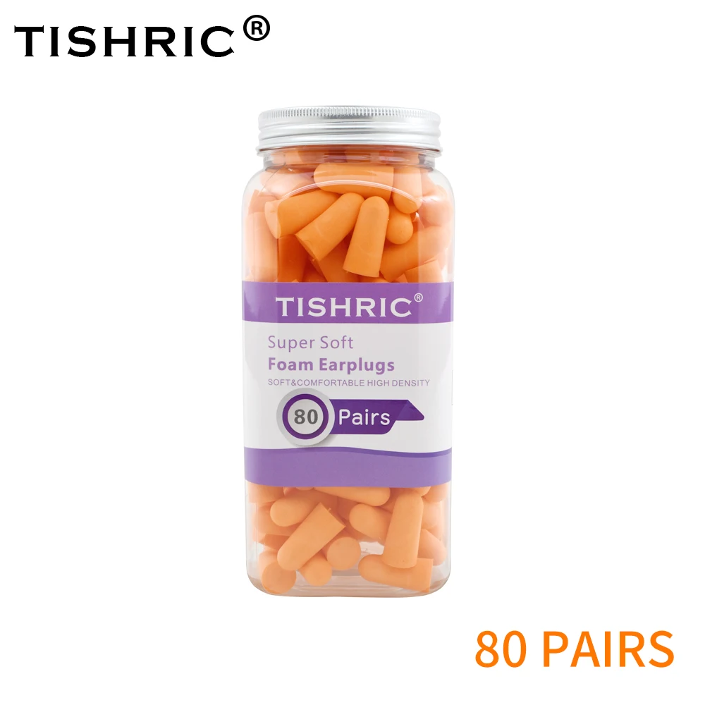 

【Высокоэффективное шумоподавление 35,5 дБ】Затычки для ушей из пенополиуретана THISHRIC Беруши для сна и учебы с шумоподавлением Удобный сон