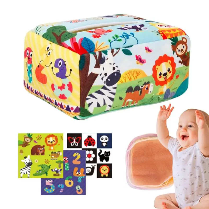 

Tissue Box Toy Colorful Cloth Sensory Pull Along Tissue Box Tissue Box Montessori Toys For 6 To 12 Months Toddler Educational