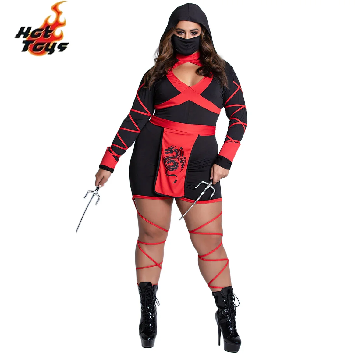 Сексуальный Аниме Ниндзя Дракон Самурай Косплей Костюм Женский Для Взрослых