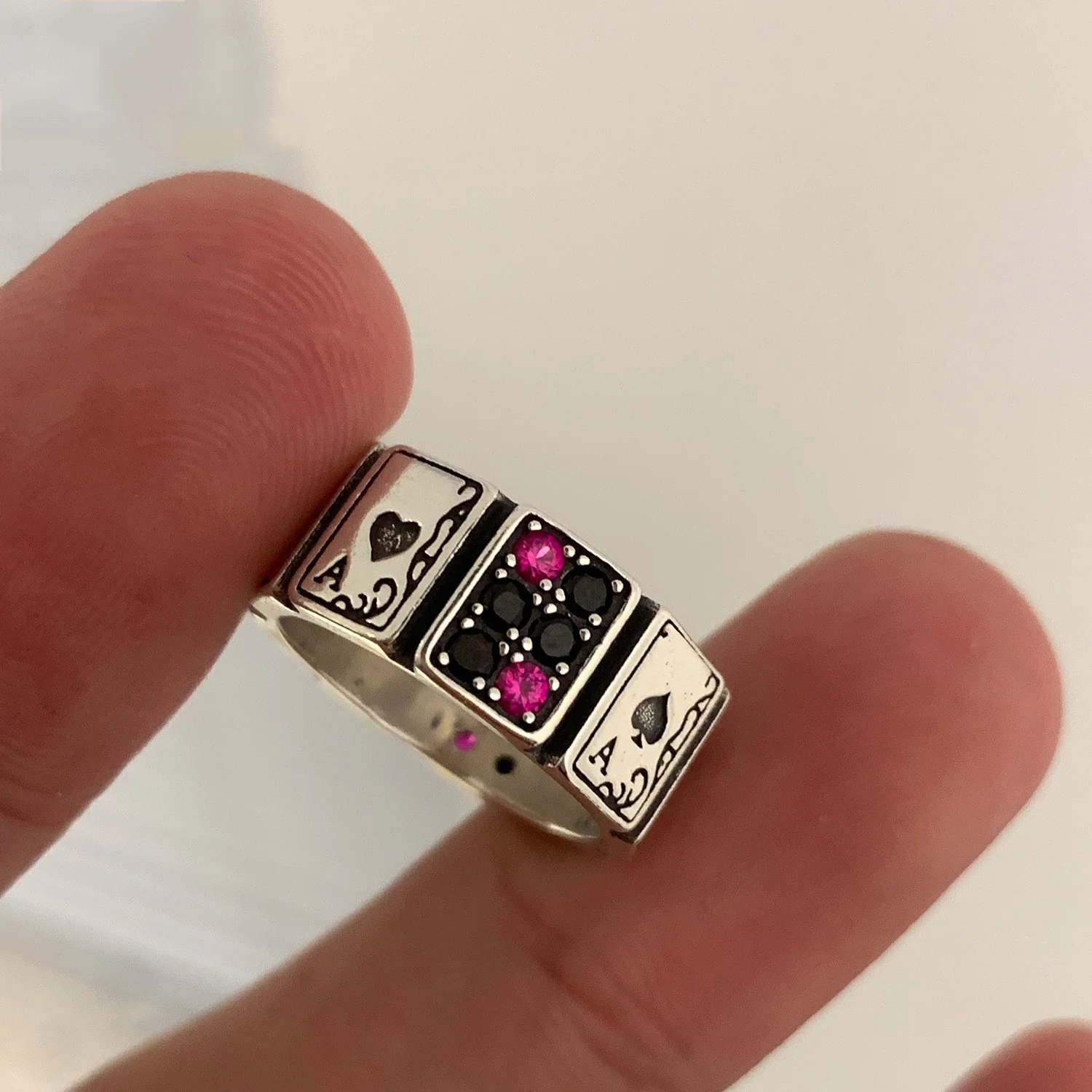 

2022 New Design Playing Cards Open Cuff Finger Rings for Women Girl Fashion Vintage Jewelry Gift Party