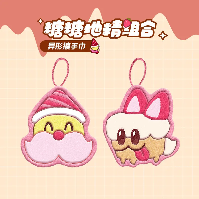 Фото Мягкая губка для мытья посуды с принтом Cookie Run Cute Sugar Gnomes Strawberry Cake Dog, впитывающее полотенце для рук, коллекционный подарок №3
