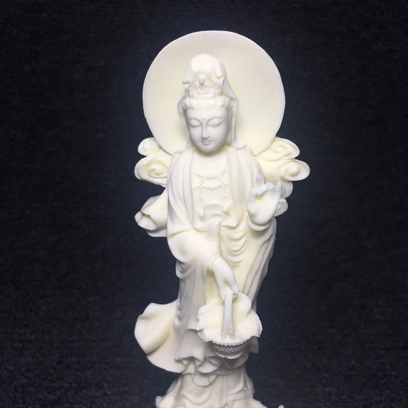 Резной орех цвета слоновой кости Aoyu Guanyin Bodhisattva 18*7 5*5 см семена боди для дома