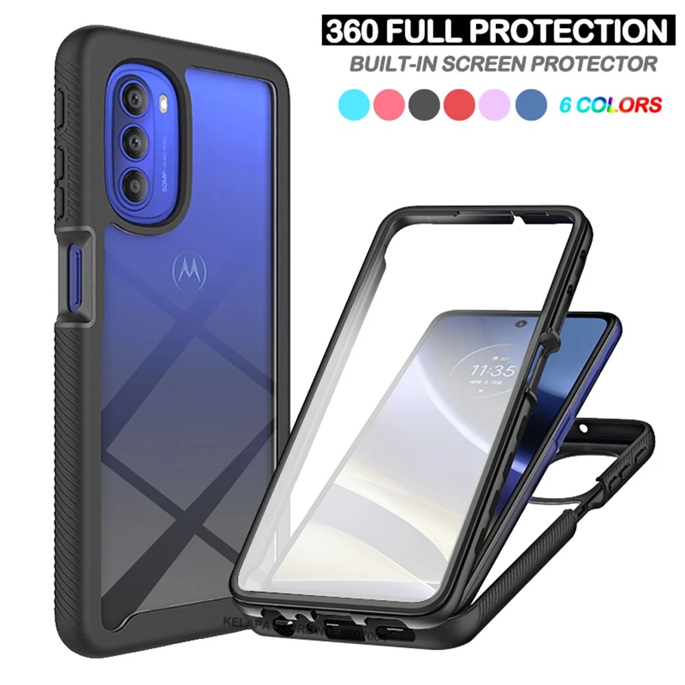 

360 Clear Case for Motorola Moto G60S G60 G30 G20 G10 G22 Edge 30 20 Pro Lite Full Protection Armor Shockproof Cover