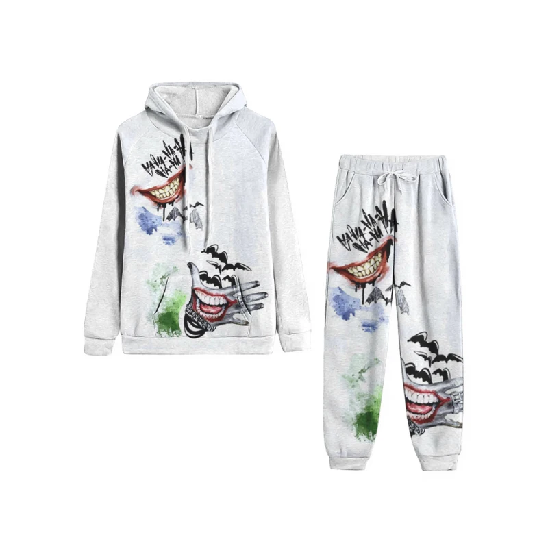 Комплект с 3D принтом Джокер толстовка и брюки осенне-зимний мужской комплект из