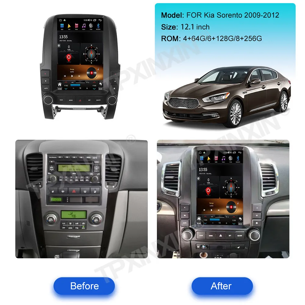 Вертикальный автомобильный мультимедийный Android для Kia Sorento 2009 2010 2011 2012